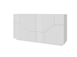 Placard Dmeron, Buffet De Cuisine à 4 Portes, Buffet De Salon, 100% Made In Italy, Cm 200x43h86, Blanc Brillant -Magasin de meubles de restaurant buffet 22847829