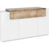 Placard Dmem, Buffet De Cuisine à 3 Portes, Buffet De Salon, 100% Made In Italy, 160x45h86 Cm, Blanc Brillant Et Érable 2 Placard Dmem, Buffet De Cuisine à 3 Portes, Buffet De Salon, 100% Made In Italy, 160x45h86 Cm, Blanc Brillant Et Érable -Magasin de meubles de restaurant buffet 22848131