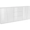 Placard Dmicill, Buffet De Cuisine Avec 4 Portes Et 3 Tiroirs, Buffet De Salon, 100% Made In Italy, Cm 220x43h86, Blanc Brillant 2 Placard Dmicill, Buffet De Cuisine Avec 4 Portes Et 3 Tiroirs, Buffet De Salon, 100% Made In Italy, Cm 220x43h86, Blanc Brillant -Magasin de meubles de restaurant buffet 22848293