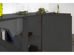 Placard Dnande, Buffet De Cuisine à 4 Portes, Buffet De Salon, 100% Made In Italy, Cm 180x41h86, Anthracite Brillant 10 Placard Dnande, Buffet De Cuisine à 4 Portes, Buffet De Salon, 100% Made In Italy, Cm 180x41h86, Anthracite Brillant -Magasin de meubles de restaurant buffet 22848307