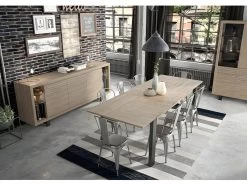 Buffet 3 Portes 4 Niches Clay Chêne Clair - Naturel Clair -Magasin de meubles de restaurant buffet 22925407