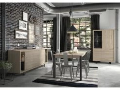 Buffet 3 Portes 4 Niches Clay Chêne Clair - Naturel Clair -Magasin de meubles de restaurant buffet 22925411