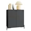Buffet Noir 2 Portes 3 Niches Pieds Métal Ronds 1 Buffet Noir 2 Portes 3 Niches Pieds Métal Ronds -Magasin de meubles de restaurant buffet 22969907
