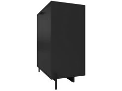 Buffet Noir 2 Portes 3 Niches Pieds Métal Ronds -Magasin de meubles de restaurant buffet 22969915