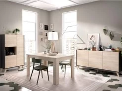 Buffet Haut KOLYMA - 3 Portes & 1 Niche - Coloris : Chêne & Anthracite 15 Buffet Haut KOLYMA - 3 Portes & 1 Niche - Coloris : Chêne & Anthracite -Magasin de meubles de restaurant buffet 336779