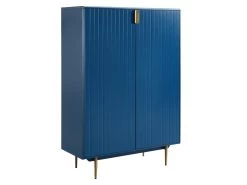 Buffet Haut - 2 Portes - MDF Et Métal - Coloris : Bleu Et Doré - LIKANA 13 Buffet Haut - 2 Portes - MDF Et Métal - Coloris : Bleu Et Doré - LIKANA -Magasin de meubles de restaurant buffet 4158233