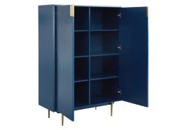 Buffet Haut - 2 Portes - MDF Et Métal - Coloris : Bleu Et Doré - LIKANA 16 Buffet Haut - 2 Portes - MDF Et Métal - Coloris : Bleu Et Doré - LIKANA -Magasin de meubles de restaurant buffet 4158235