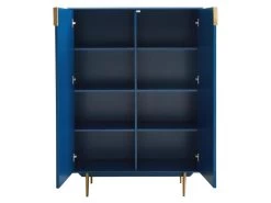 Buffet Haut - 2 Portes - MDF Et Métal - Coloris : Bleu Et Doré - LIKANA 17 Buffet Haut - 2 Portes - MDF Et Métal - Coloris : Bleu Et Doré - LIKANA -Magasin de meubles de restaurant buffet 4158237