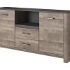 Buffet SABONI - 2 Portes, 2 Tiroirs Et 1 Niche - Noyer Et Anthracite 2 Buffet SABONI - 2 Portes, 2 Tiroirs Et 1 Niche - Noyer Et Anthracite -Magasin de meubles de restaurant buffet 483319