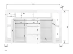 Buffet Avec 2 Portes Et 3 Tiroirs - Blanc Laqué - BALKA -Magasin de meubles de restaurant buffet 5635241