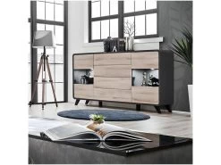 Buffet, Bahut, Enfilade OASIS 4 Portes Et 4 Tiroirs. Coloris Gris Et Chêne. Style Design. 8 Buffet, Bahut, Enfilade OASIS 4 Portes Et 4 Tiroirs. Coloris Gris Et Chêne. Style Design. -Magasin de meubles de restaurant buffet 8932521