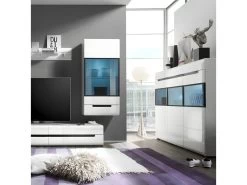 Buffet XL Design Avec éclairage LED 180x130. Collection LUCIA. Coloris Blanc Brillant -Magasin de meubles de restaurant buffet 8932865