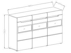 Buffet XL Design Avec éclairage LED 180x130. Collection LUCIA. Coloris Blanc Brillant -Magasin de meubles de restaurant buffet 8932867