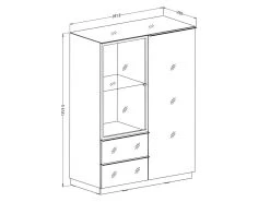 Buffet Haut Collection ZANTE. LED Intégrées. Coloris Noir Brillant Pailleté. -Magasin de meubles de restaurant buffet 8933935