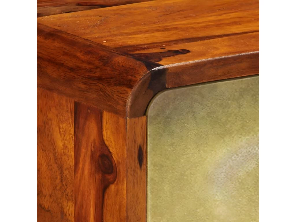 Buffet Bahut Armoire Console Meuble De Rangement Bois De Sesham Solide Imprimé Doré 90 Cm 4402271 4 Buffet Bahut Armoire Console Meuble De Rangement Bois De Sesham Solide Imprimé Doré 90 Cm 4402271 – Image 2