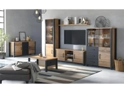 Buffet Haut Collection DARWIN. Couleur épicéa Et Noir. 3 Portes Et 3 Tiroirs. 10 Buffet Haut Collection DARWIN. Couleur épicéa Et Noir. 3 Portes Et 3 Tiroirs. -Magasin de meubles de restaurant buffet 8934247