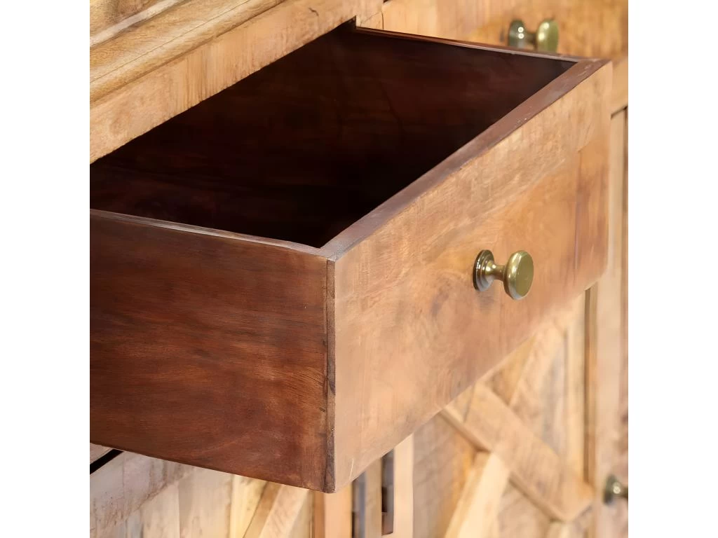 Buffet Bahut Armoire Console Meuble De Rangement Avec 4 Tiroirs 160 Cm Bois Massif De Manguier 4402155 6 Buffet Bahut Armoire Console Meuble De Rangement Avec 4 Tiroirs 160 Cm Bois Massif De Manguier 4402155 – Image 4