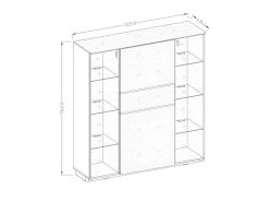 Buffet Haut TONGA Quatre Portes Et Un Tiroirs. Couleur Wengé. LED Incluses. Style Design. -Magasin de meubles de restaurant buffet 8935163