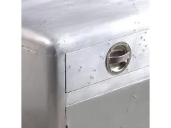 Buffet Bahut Armoire Console Meuble De Rangement Avec 3 Tiroirs Style Vintage Aluminium Gris 4402076 -Magasin de meubles de restaurant buffet 8935481