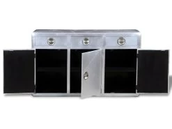 Buffet Bahut Armoire Console Meuble De Rangement Avec 3 Tiroirs Style Vintage Aluminium Gris 4402076 -Magasin de meubles de restaurant buffet 8935485