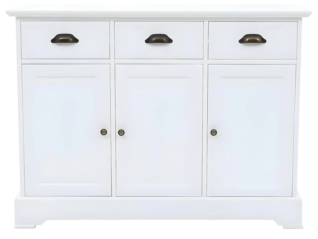 Buffet Bahut Armoire Console Meuble De Rangement Avec 3 Portes Mdf Et Bois De Pin 105 Cm 4402117 6 Buffet Bahut Armoire Console Meuble De Rangement Avec 3 Portes Mdf Et Bois De Pin 105 Cm 4402117 – Image 4
