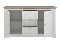 Buffet 160 Cm 2 Portes 3 Tiroirs Décor Chêne Clair Blanchi - ANGELE 9 Buffet 160 Cm 2 Portes 3 Tiroirs Décor Chêne Clair Blanchi - ANGELE -Magasin de meubles de restaurant buffet 8940507