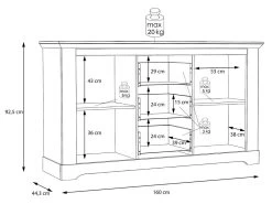 Buffet 160 Cm 2 Portes 3 Tiroirs Décor Chêne Clair Blanchi - ANGELE 11 Buffet 160 Cm 2 Portes 3 Tiroirs Décor Chêne Clair Blanchi - ANGELE -Magasin de meubles de restaurant buffet 8940511