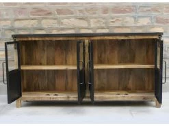 Buffet 4 Portes En Bois Massif Et Métal - Naturel 9 Buffet 4 Portes En Bois Massif Et Métal - Naturel -Magasin de meubles de restaurant buffet 9231423