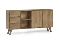 Buffet En Bois 3 Tiroirs 2 Portes 2 Niches Classic - Naturel