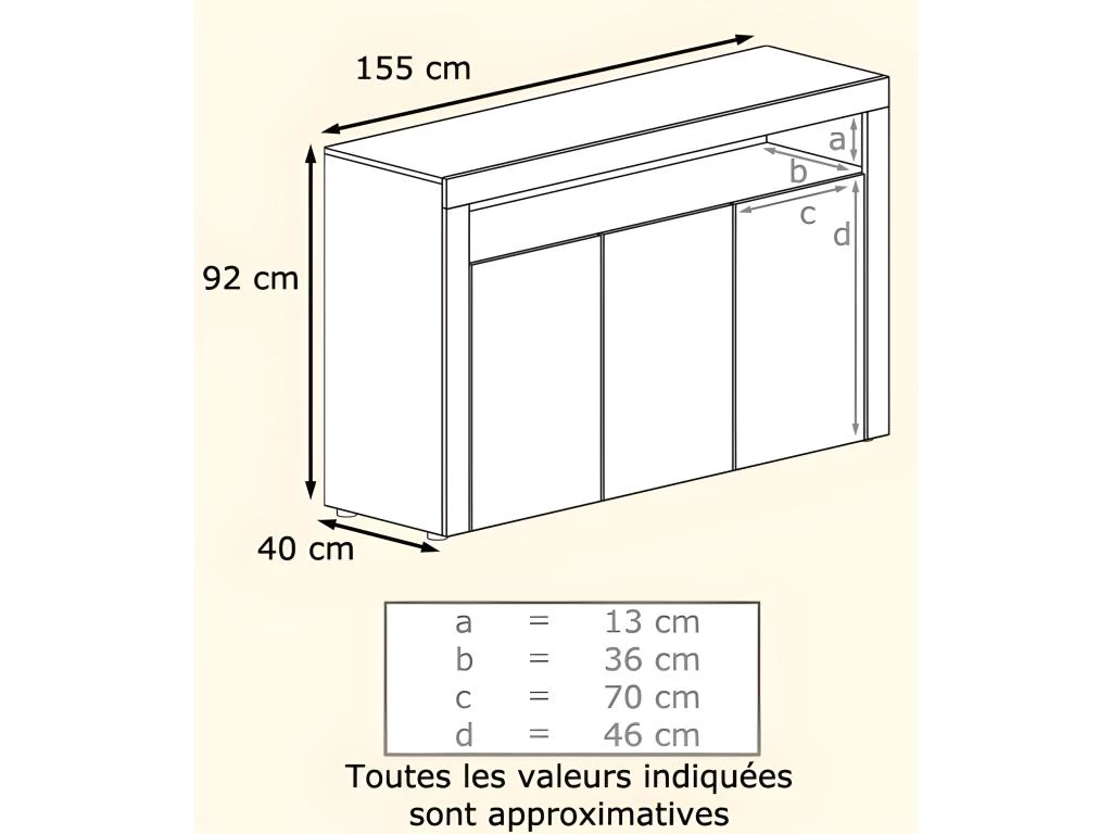 Buffet Noir Mat Et Blanc Laqué Avec Led 5 Buffet Noir Mat Et Blanc Laqué Avec Led – Image 3