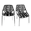 Lot De 2 Chaises Noires Empilables Avec Piètement Métal Chromé - NOVA -Magasin de meubles de restaurant chaise 10020861