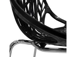 Lot De 2 Chaises Noires Empilables Avec Piètement Métal Chromé - NOVA -Magasin de meubles de restaurant chaise 10020865