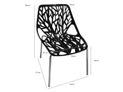 Lot De 2 Chaises Noires Empilables Avec Piètement Métal Chromé - NOVA -Magasin de meubles de restaurant chaise 10020869