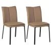 CALLUM - Lot De 2 Chaises Taupe Avec Sur-Coussin -Magasin de meubles de restaurant chaise 10021003