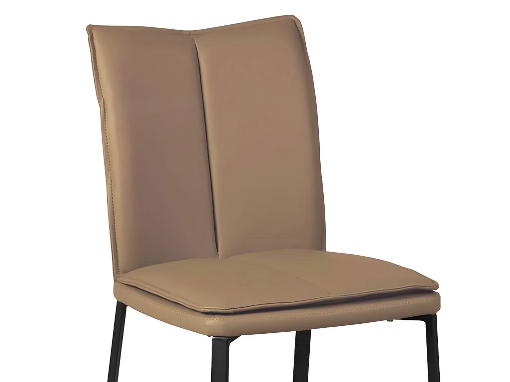 CALLUM - Lot De 2 Chaises Taupe Avec Sur-Coussin 5 CALLUM - Lot De 2 Chaises Taupe Avec Sur-Coussin – Image 3