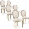Lot De 6 Chaises Médaillon Capitonnées Louis XVI Tissu Beige 2 Lot De 6 Chaises Médaillon Capitonnées Louis XVI Tissu Beige -Magasin de meubles de restaurant chaise 10022067