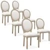 Lot De 6 Chaises Médaillon Louis XVI Tissu Beige 2 Lot De 6 Chaises Médaillon Louis XVI Tissu Beige -Magasin de meubles de restaurant chaise 10022133