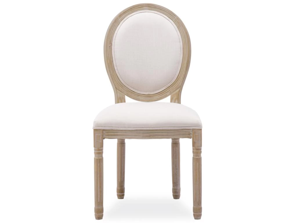 Lot De 6 Chaises Médaillon Louis XVI Tissu Beige 4 Lot De 6 Chaises Médaillon Louis XVI Tissu Beige – Image 2