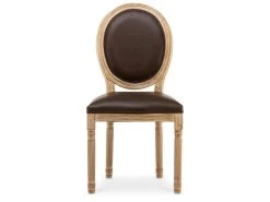 Lot De 2 Chaises Médaillon Louis XVI Vintage Simili Marron -Magasin de meubles de restaurant chaise 10022179