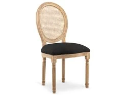 Lot De 6 Chaises Médaillon Louis XVI Cannage Rotin Tissu Noir 7 Lot De 6 Chaises Médaillon Louis XVI Cannage Rotin Tissu Noir -Magasin de meubles de restaurant chaise 10022193