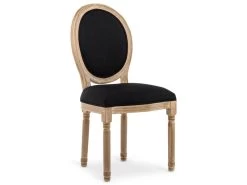 Lot De 6 Chaises Médaillon Louis XVI Tissu Noir -Magasin de meubles de restaurant chaise 10022207