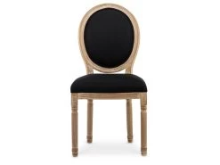 Lot De 6 Chaises Médaillon Louis XVI Tissu Noir -Magasin de meubles de restaurant chaise 10022211