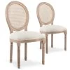 Lot De 2 Chaises Médaillon Louis XVI Cannage Rotin Tissu Beige 1 Lot De 2 Chaises Médaillon Louis XVI Cannage Rotin Tissu Beige -Magasin de meubles de restaurant chaise 10022221