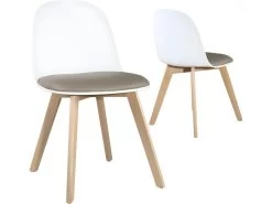 Lot De 2 Chaises De Cuisine Scandinaves UFI (blanc-gris)