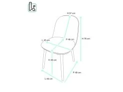 Lot De 2 Chaises De Cuisine Scandinaves UFI (blanc-gris) -Magasin de meubles de restaurant chaise 10026455