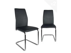 KAYELLES Lot De 2 Chaises De Salle à Manger Contemporaine Design DINA (noir)