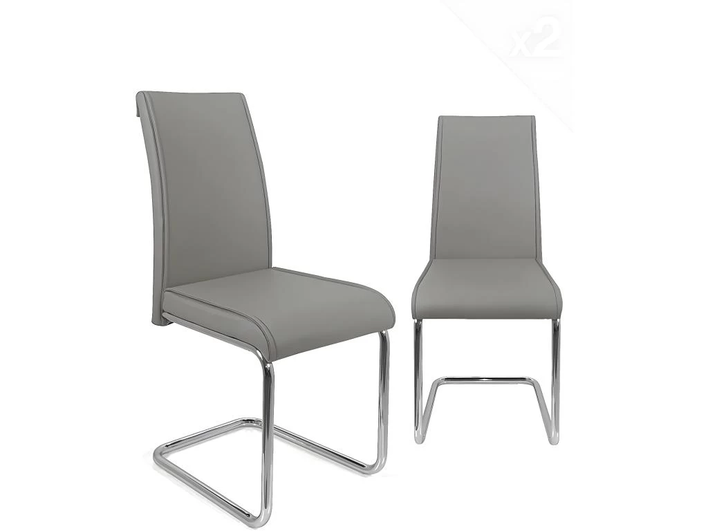 KAYELLES Lot De 2 Chaises De Salle à Manger Design JADA (gris) 3 KAYELLES Lot De 2 Chaises De Salle à Manger Design JADA (gris)