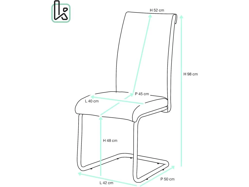 KAYELLES Lot De 2 Chaises De Salle à Manger Design JADA (gris) 7 KAYELLES Lot De 2 Chaises De Salle à Manger Design JADA (gris) – Image 5