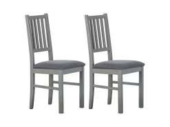 MELINA - Lot De 2 Chaises Bois Massif Gris