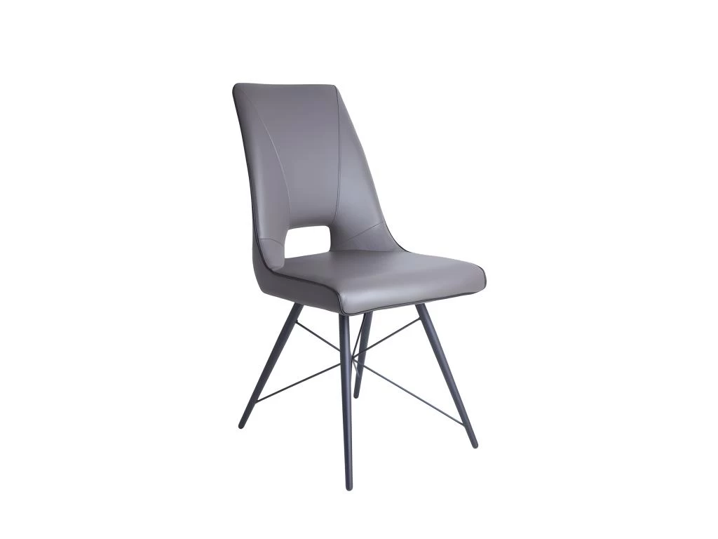 Chaise En Simili Taupe Avec Piètement Filaire En Métal - VOGUE 3 Chaise En Simili Taupe Avec Piètement Filaire En Métal - VOGUE